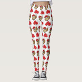 Kute Owl vliegen met hartballonnen Leggings (Voorkant)