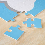 Kute Owl vliegen met hartballonnen Legpuzzel (Zijkant)