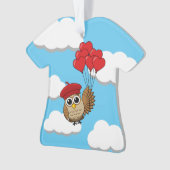 Kute Owl vliegen met hartballonnen Ornament (voorkant)