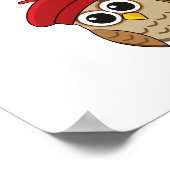 Kute Owl vliegen met hartballonnen Poster (Hoek)