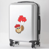 Kute Owl vliegen met hartballonnen Sticker (Koffer)