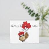 Kute Owl vliegen met hartballonnen | Tekst toevoeg Feestdagenkaart (Staand voorkant)