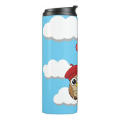 Kute Owl vliegen met hartballonnen Thermosbeker (Gedraaid links)