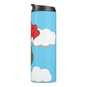 Kute Owl vliegen met hartballonnen Thermosbeker (Geroteerd rechts)