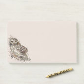 Kute Owl, Waterverf Bird Natuur Notepad Post-it® Notes (Op bureau)