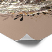 Kute Owl, Waterverf Bird Natuur Taupe Poster (Hoek)