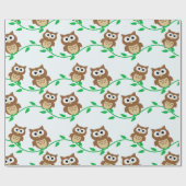 Kute Owl Wrapping Paper Cadeaupapier (Vlak)