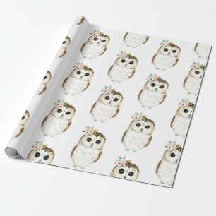 Kute Owl Wrapping Paper Cadeaupapier