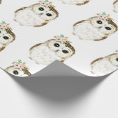 Kute Owl Wrapping Paper Cadeaupapier (Hoek)