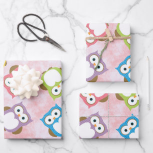 Kute Owls, Owl Pattern, Colorful Owls, Baby Owls Inpakpapier Vel