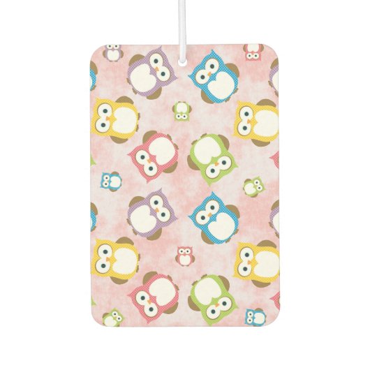 Kute Owls, Owl Pattern, Colorful Owls, Baby Owls Luchtverfrisser (Voorkant)