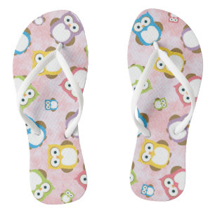 Kute Owls, Owl Pattern, Colorful Owls, Baby Owls Teenslippers