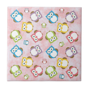 Kute Owls, Owl Pattern, Colorful Owls, Baby Owls Tegeltje