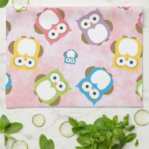 Kute Owls, Owl Pattern, Colorful Owls, Baby Owls Theedoek
