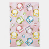 Kute Owls, Owl Pattern, Colorful Owls, Baby Owls Theedoek (Verticaal)
