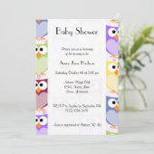 Kute Owls, Owl Pattern, Colorful Ownership, Baby s Kaart (Staand voorkant)