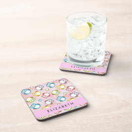 Kute Owls, Owl Pattern, Colorful Ownership, Jouw n Bier Onderzetter