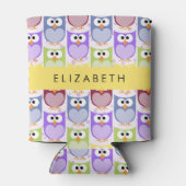 Kute Owls, Owl Pattern, Colorful Ownership, Jouw n Blikjeskoeler (Achterkant)