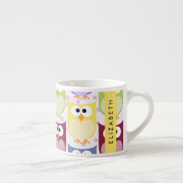 Kute Owls, Owl Pattern, Colorful Ownership, Jouw n Espresso Kop