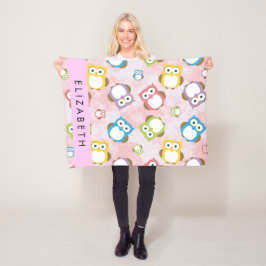Kute Owls, Owl Pattern, Colorful Ownership, Jouw n Fleece Deken