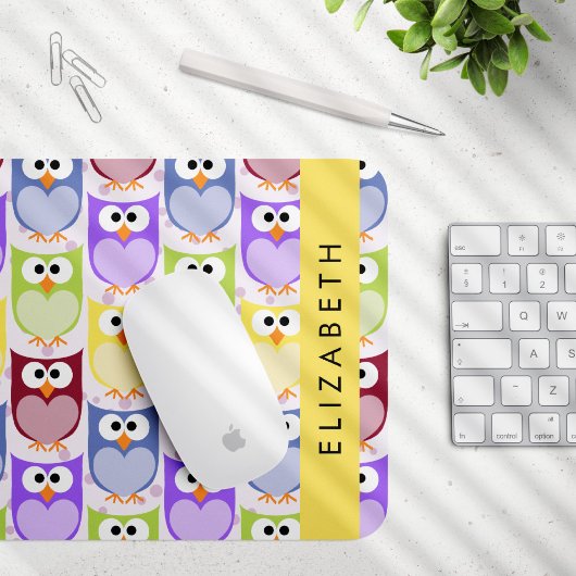Kute Owls, Owl Pattern, Colorful Ownership, Jouw n Muismat