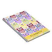Kute Owls, Owl Pattern, Colorful Ownership, Jouw n Notitieboek (Rechterzijde)