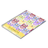 Kute Owls, Owl Pattern, Colorful Ownership, Jouw n Notitieboek (Linkerzijde)