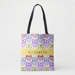 Kute Owls, Owl Pattern, Colorful Ownership, Jouw n Tote Bag