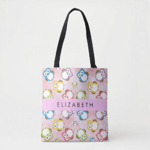 Kute Owls, Owl Pattern, Colorful Ownership, Jouw n Tote Bag