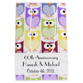 Kute Owls, Owl Pattern, Colorful Ownership, Jubile Medium Cadeauzakje (Achterkant)