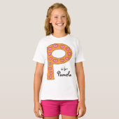 Kute P Letter Design Personalized Girl's Name T-shirt (Voorkant volledig)