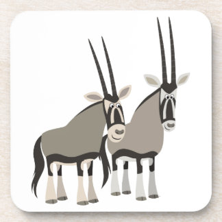 Kute paar Cartoon Oryxes Onderzetters set