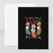 Kute paardehond met kerstsockets Premium Kaart (Voorkant / Achterkant)