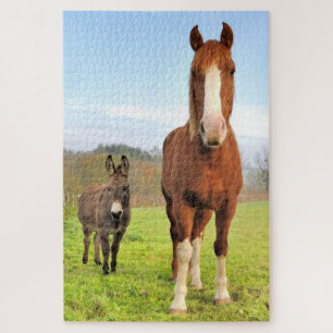 Kute paarden en Donkey Friends Farm Animals Legpuzzel
