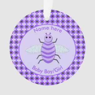 Kute Paarse Baby voor eerste kerstmis Ornament