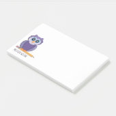 Kute Paarse Cartoon Owl | Aangepaste naam Post-it® Notes (Schuin)