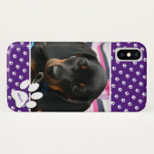 Kute Paarse Dog Pet Lover Photo Collage Pawprint Case-Mate iPhone Case (Achterkant (horizontaal))