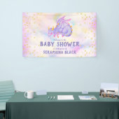 Kute Paarse dragon Baby shower Banner (Beurs)