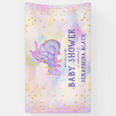 Kute Paarse dragon Baby shower Banner (Verticaal)