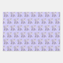Kute Paarse ellephant Design Wrapping Paper