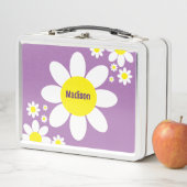 Kute Paarse en Witte Dagen Floral Custom Name (In situ)