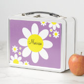 Kute Paarse en Witte Dagen Floral Custom Name (In situ)