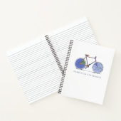 Kute Paarse fietslijn Tekening op maat Notitieboek (Binnen)