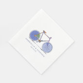 Kute Paarse fietslijn Tekening op maat Servet (Hoek)