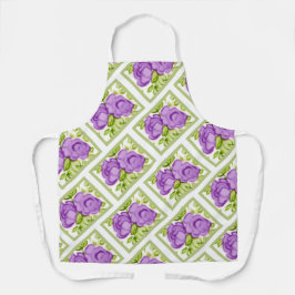 Kute Paarse geschilde Rozen Apron Schort