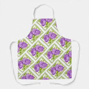 Kute Paarse geschilde Rozen Apron Schort
