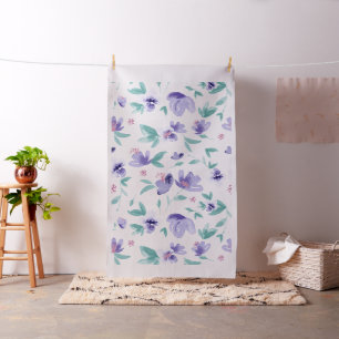 Kute paarse handgetekende bloemen stof