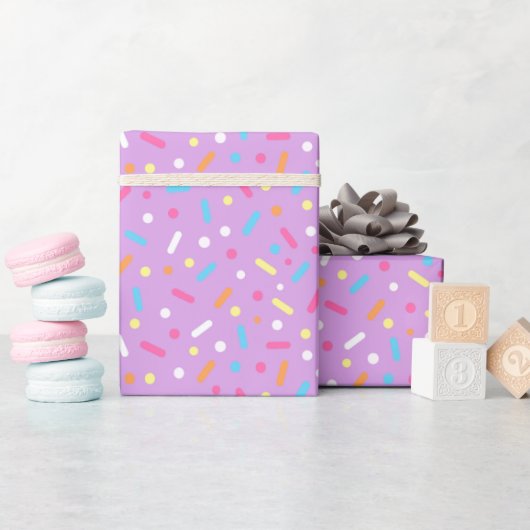 Kute Paarse Icing met Sprinkles Donut Cadeaupapier (Baby Shower)