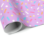 Kute Paarse Icing met Sprinkles Donut Cadeaupapier (Rol Hoek)