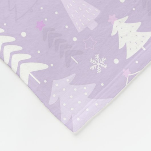 Kute Paarse kerstbomen Fleece Blanket (Hoek)